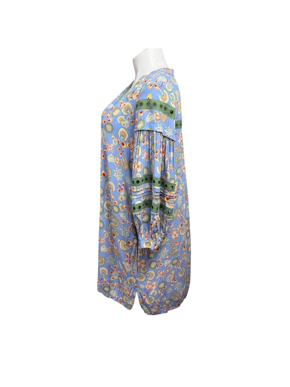 Diane Von Furstenberg Blue Floral Boho Tunic Dress XL - Picture 8 of 10